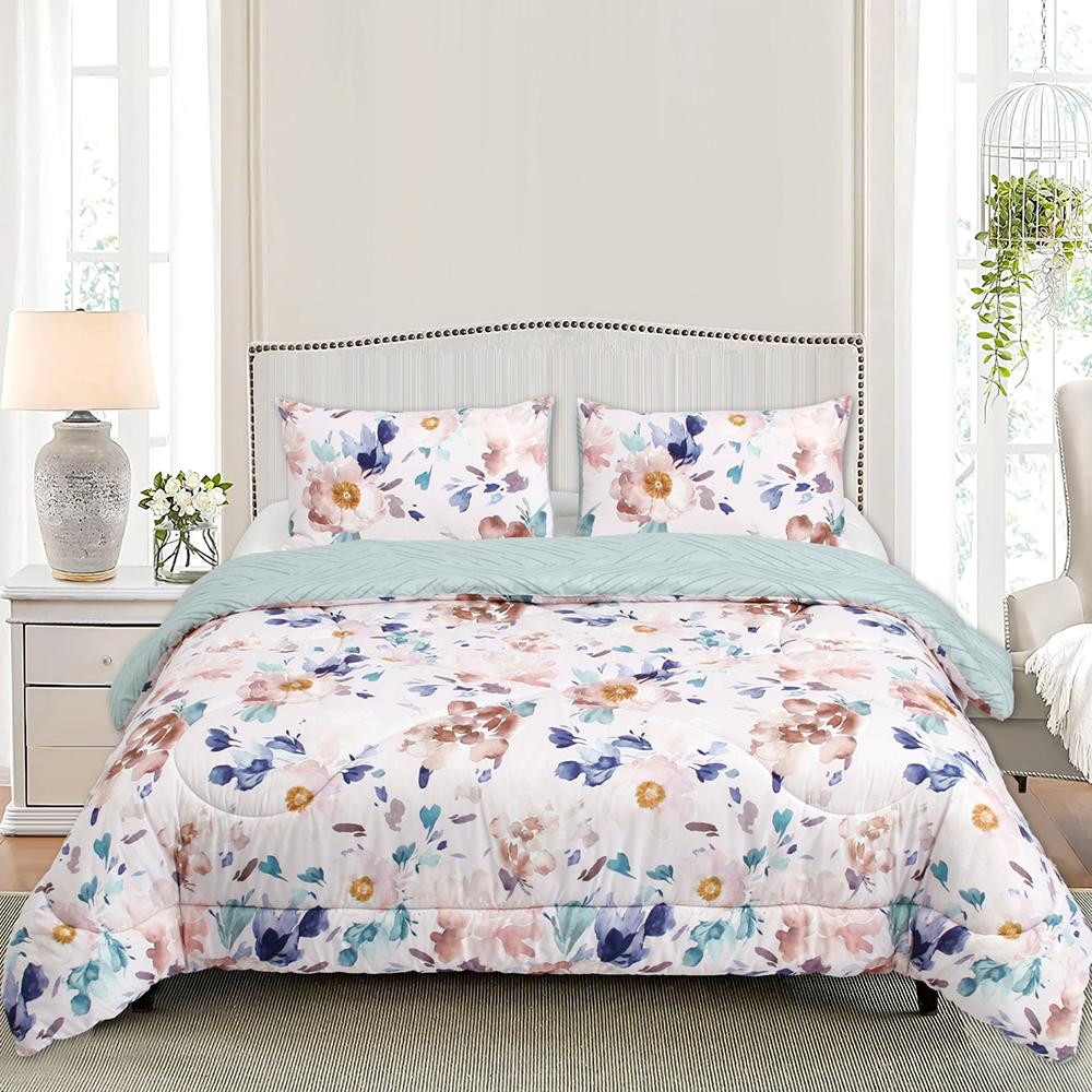 Greta Floral  Printed Reversible  Comforter set