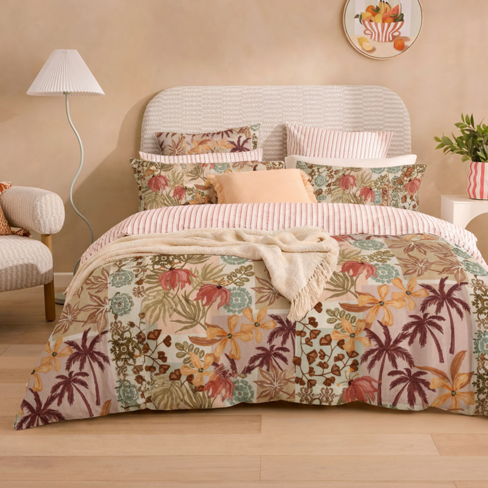 Summer Palm Prints Pure Microfiber Cotton Printed Duvet Cover Quilt Cover Set Bedding set 