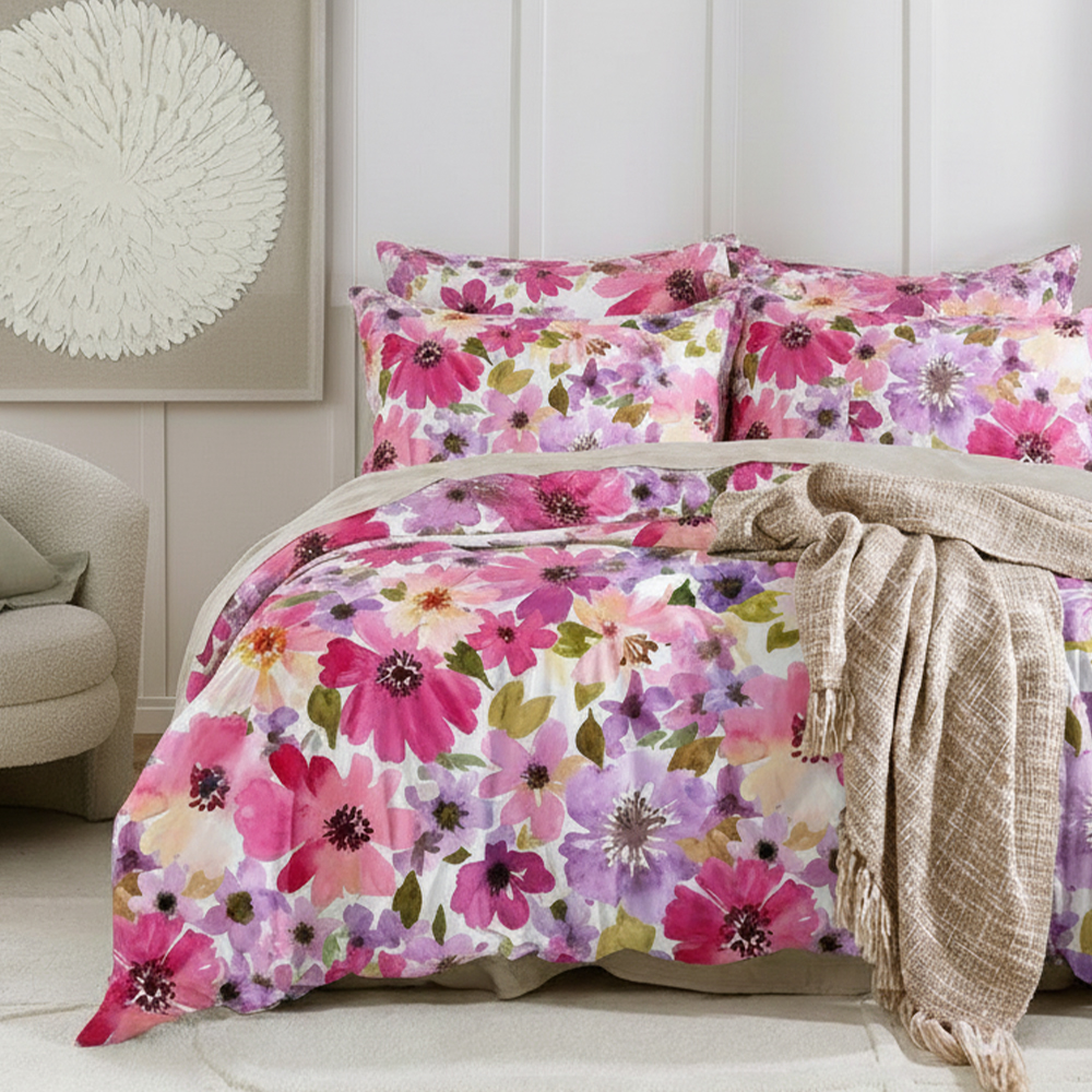 Helensvale Watercolor Botalical Floral Prints Pure Microfiber Cotton Printed Duvet Cover Quilt Cover Set Bedding set