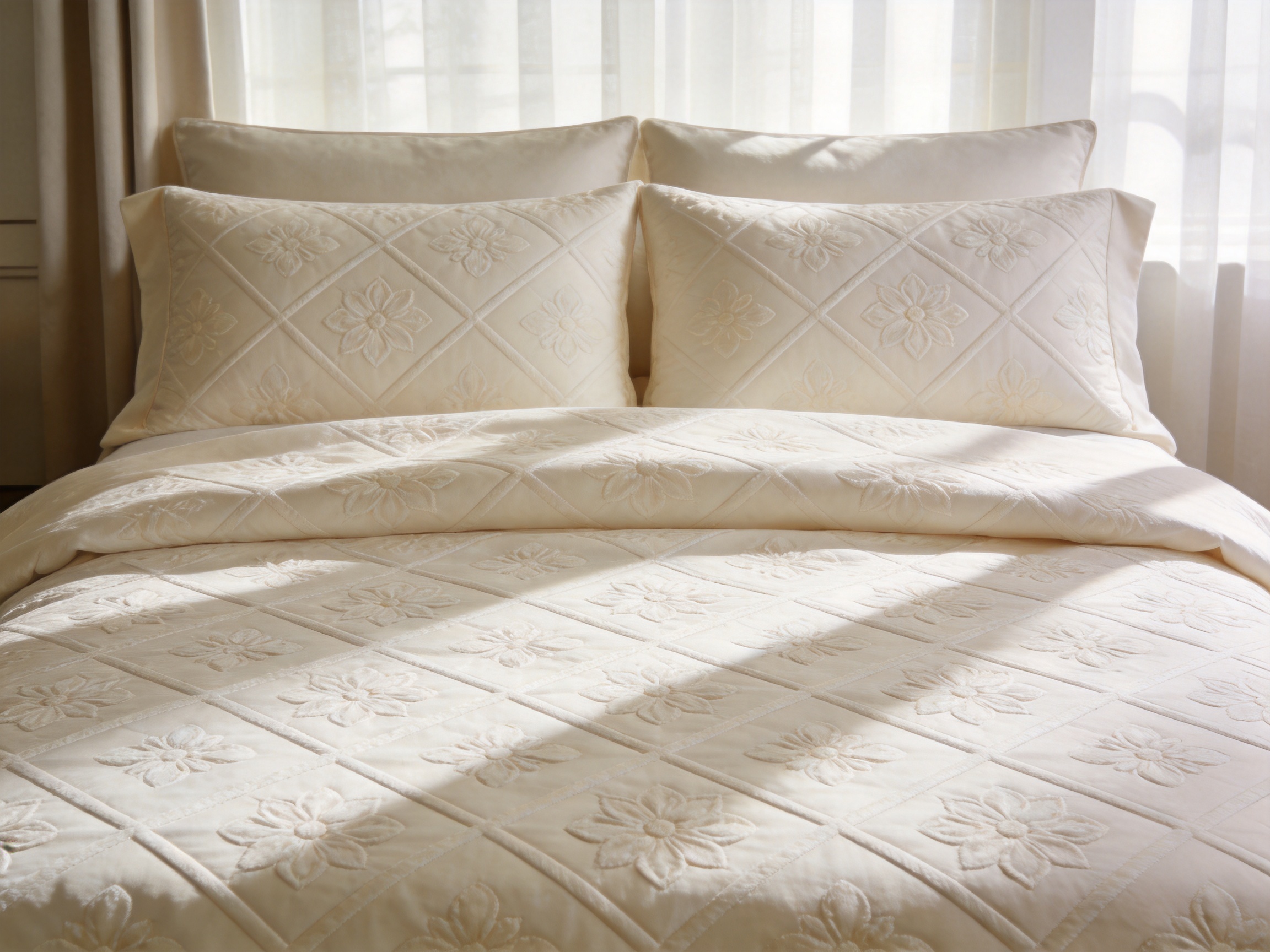 Textured Geometric Diamond Embossed Duvet Cover Set for Elevated Everyday Sleep