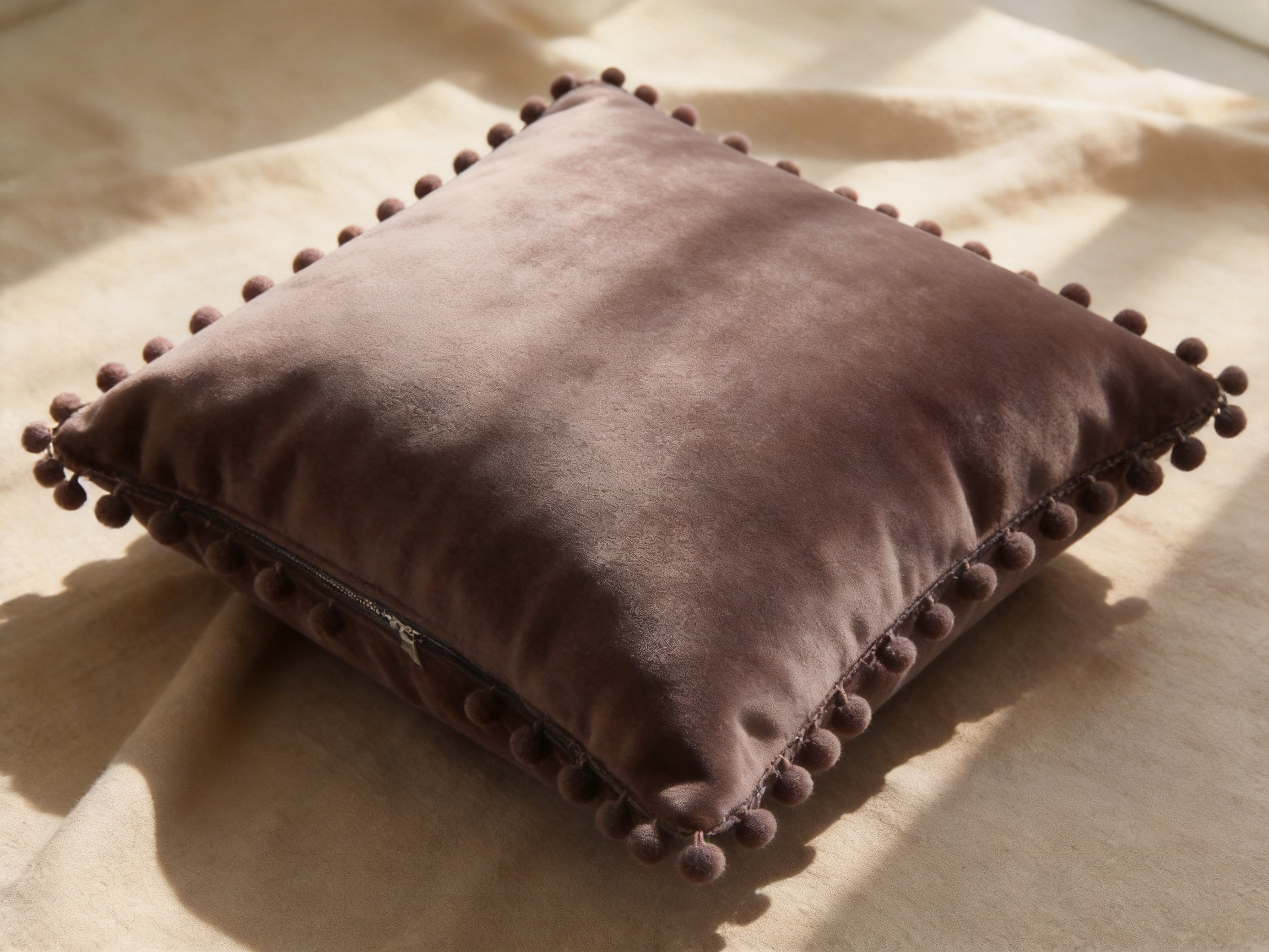 Velvet Cushion Deco Pillow with Pom Pom Ball Fringe: Soft Luxury, Playful Detail, and Export-Ready Quality